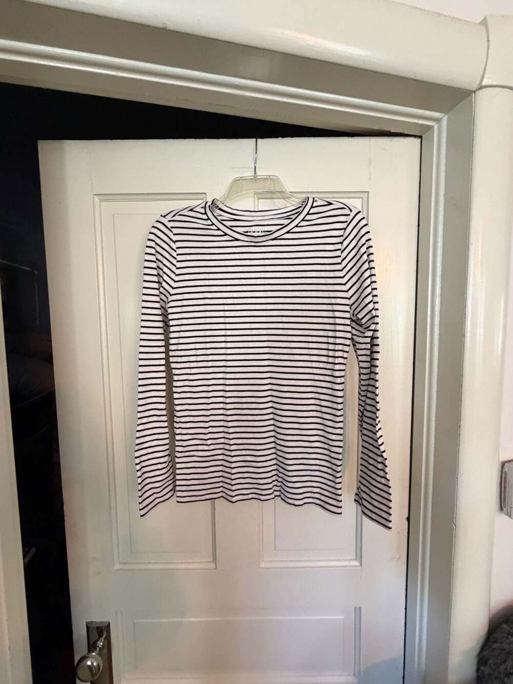 Time and Tru Long Sleeve Striped Ribbed T-Shirt Size M (8-10)